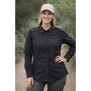 Columbia Omni Shade Sun‎ Protection Black Women's XL TG Gorpcore Hiking Trail